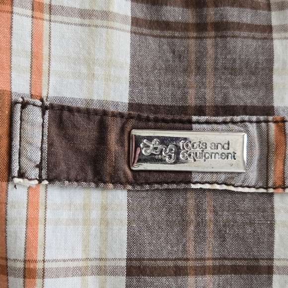 Vintage Y2K LRG Roots and Equipment Plaid Bomber Jacket Mens 4X Brown Orange - Picture 16 of 16